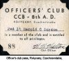 Officer's club pass, Rokycany, Czechosvolakia,