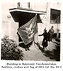 Building in Rokycany. Flag of 49th. 49-C