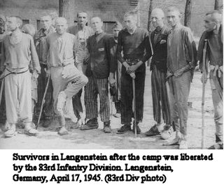 Langenstein survivors after liberation, 17 Apr 45
