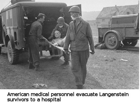 Langenstein survivors being taken to a hospital.