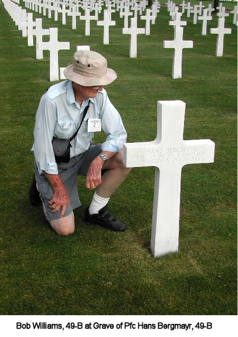 Bob Williams, 49-B at Grave of Pfc Hans Bergmayr, 49-B
