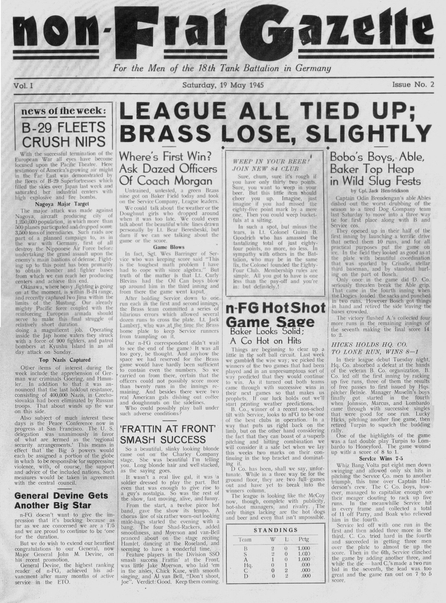 Non-Frat Gazette - 19 May 45 - 1