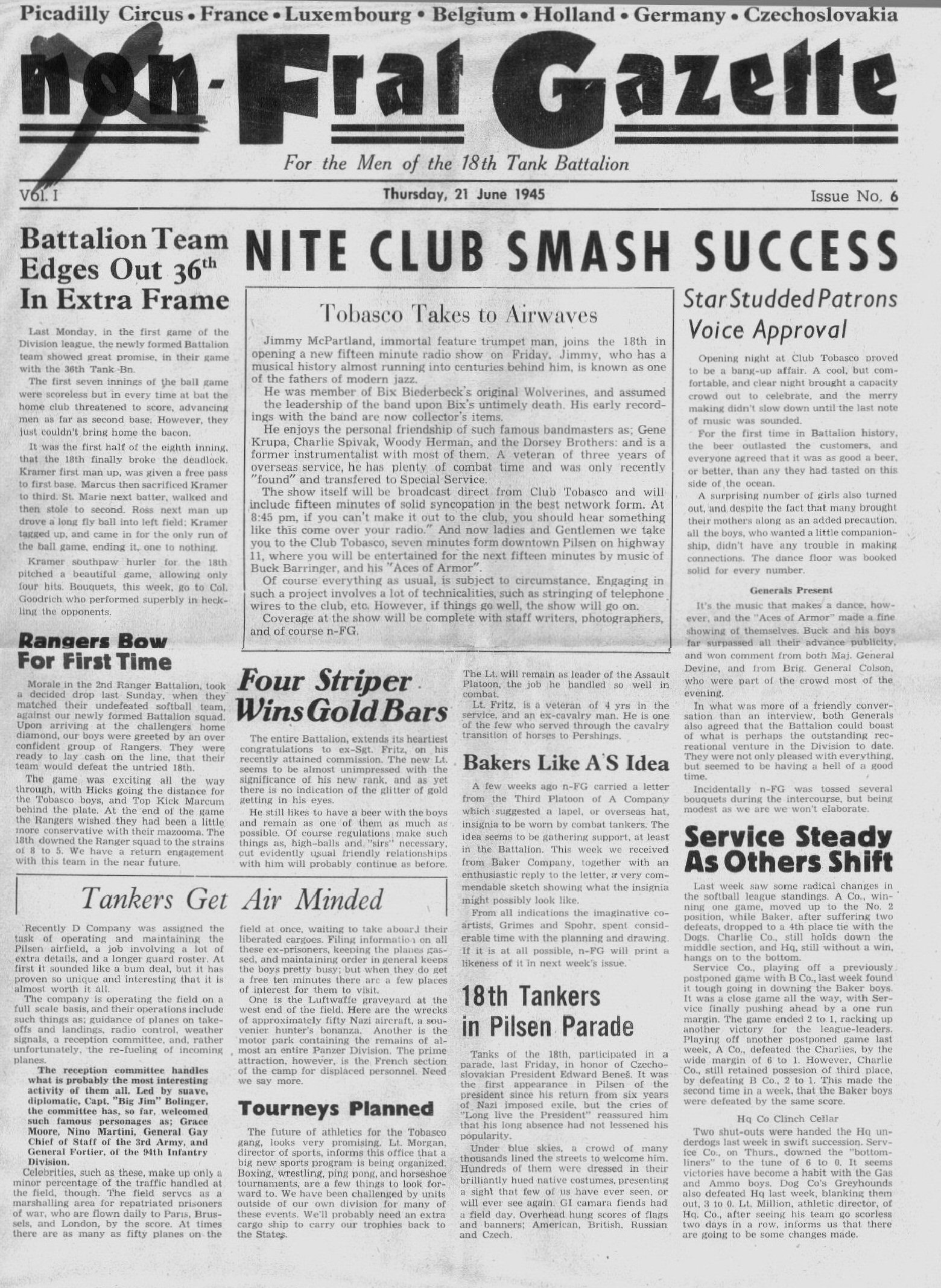 Non-Frat Gazette - 21 June 45 - 1