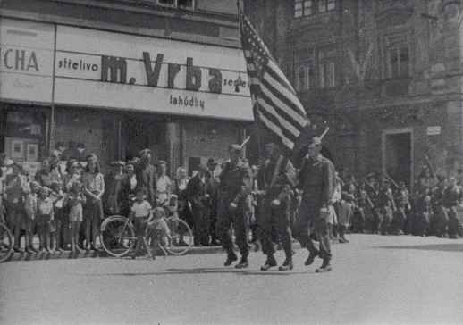 Parade in Klatovy, Czech, June 1945 